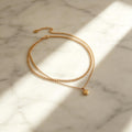 Layered Sand Gold Chain Necklace