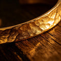 Hammered Sand Gold Cuff Bracelet