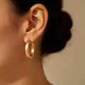 Brushed Finish Sand Gold Hoops