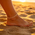 Herringbone Sand Gold Anklet